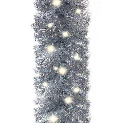 Коледен гирлянд с LED лампички, 10 м, сребрист