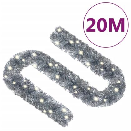 Коледен гирлянд с LED лампички, 20 м, сребрист