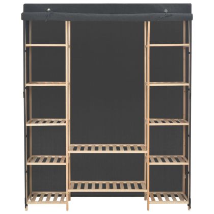 Гардероб, сив, 135x40x170 см, текстил