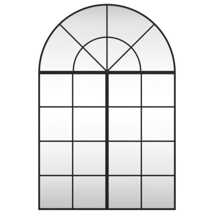 Стенно огледало, черно, 80x120 см, арка, желязо