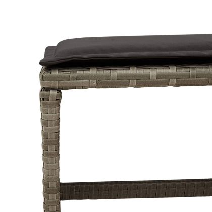 Градински комплект от 13 части с възглавници сив полиратан