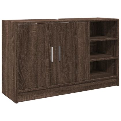 Долен шкаф за мивка, кафяв дъб, 90x29x55 см, инженерно дърво