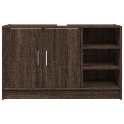 Долен шкаф за мивка, кафяв дъб, 90x29x55 см, инженерно дърво