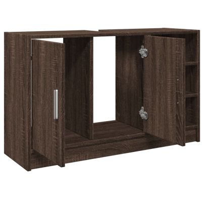 Долен шкаф за мивка, кафяв дъб, 90x29x55 см, инженерно дърво