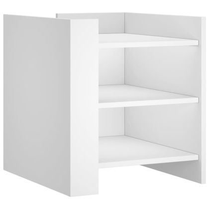 Нощно шкафче, бяло, 45x50x50 см, инженерно дърво