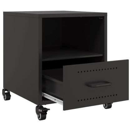 Нощно шкафче, черно, 36x39x43,5 см, стомана