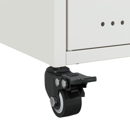 Нощни шкафчета, 2 бр, бели, 36x39x59 см, стомана