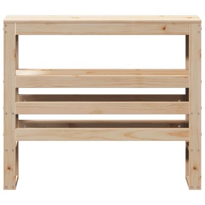 Горна табла с рафтове, 90 см, масивно дърво бор