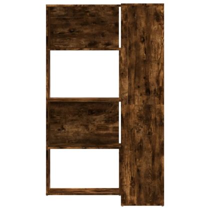 Ъглова етажерка 4 нива опушен дъб 85x85x140 см инженерно дърво