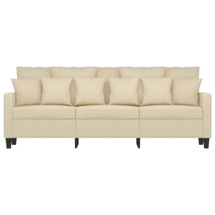 3-местен диван, кремав, 180 см, плат