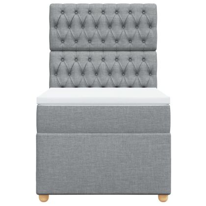 Боксспринг легло с матрак, светлосива, 90x190 см, плат