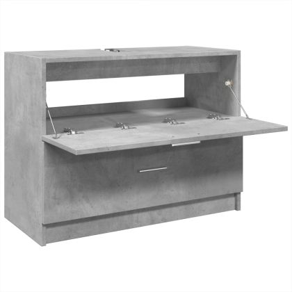 Долен шкаф за мивка, бетонно сив, 78x37x59 см, инженерно дърво