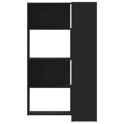 Ъглова етажерка 4 нива черен 85x85x140 см инженерно дърво