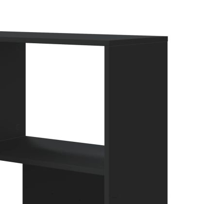 Ъглова етажерка 4 нива черен 85x85x140 см инженерно дърво