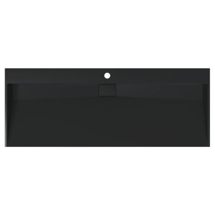Мивка, 120x46x11 см, минерална/мраморна отливка, черен мат