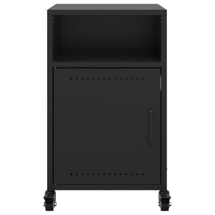 Нощни шкафчета, 2 бр, черни, 36x39x59 см, стомана