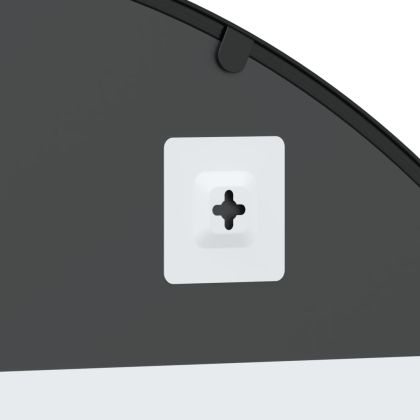 Стенно огледало, черно, 100x130 см, арка, желязо