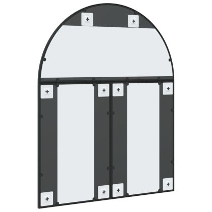 Стенно огледало, черно, 80x100 см, арка, желязо