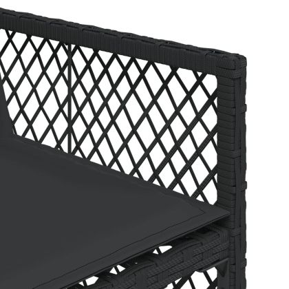 Външен трапезен комплект 13 части с възглавници черен полиратан