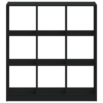 Библиотека черна 102x32x108 см инженерно дърво