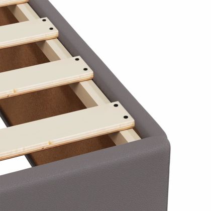 Боксспринг легло с матрак, сиво, 100x200 см, изкуствена кожа