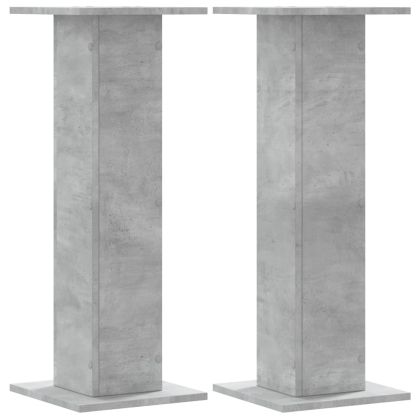Стойки за растения 2 бр бетонно сиви 30x30x80см инженерно дърво