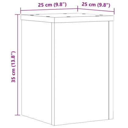 Стойки за растения 2 бр кафяв дъб 25x25x35 см инженерно дърво
