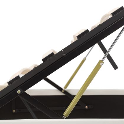 Легло с повдигащ механизъм, бяло, изкуствена кожа, 180x200 cм