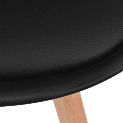 Трапезни столове, 4 бр, черни, пластмаса