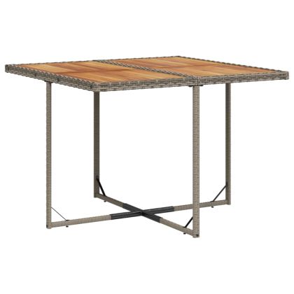 Градински трапезен комплект 9 части с възглавници сив полиратан