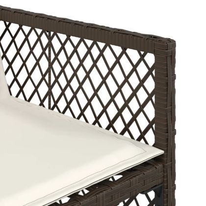 Градински комплект с възглавници 11 части кафяв полиратан