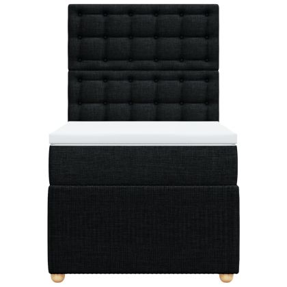 Боксспринг легло с матрак, черна, 90x190 см, плат