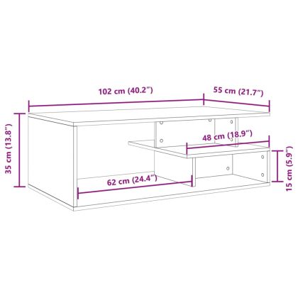 Кафе маса, бяла, 102x55x35 см, инженерно дърво