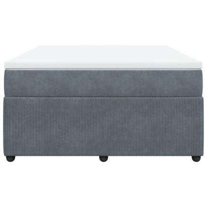 Боксспринг легло с матрак, тъмносиво, 160x200 см, кадифе