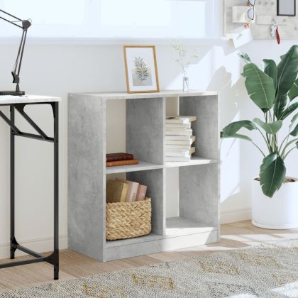 Библиотека, бетонно сива, 68,5x32x75 см, инженерно дърво