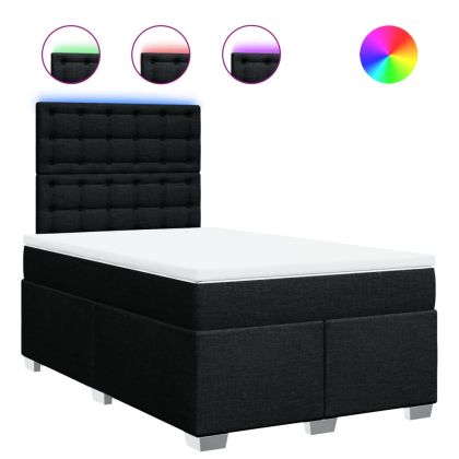 Боксспринг легло с матрак, черно, 120x200 см, плат