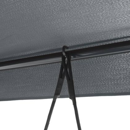 Градинска люлка със сенник, тъмносиво, стомана