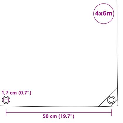 Брезентово платнище, 650 гр/м², 4x6 м, цвят син