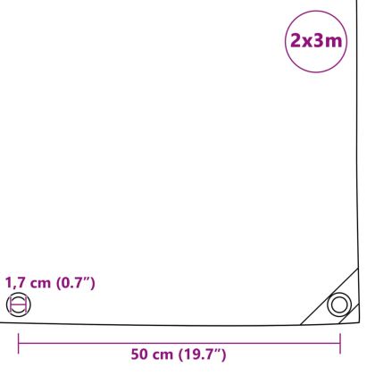 Брезентово платнище, 650 гр/м², 2x3 м, цвят бял