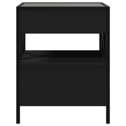 Нощна масичка с Infinity LED черна 40x40x51 см