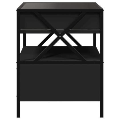 Нощна масичка с Infinity LED черна 40x40x51 см