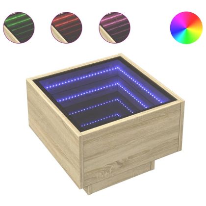 Нощна масичка с Infinity LED сонома дъб 40x40x30 см