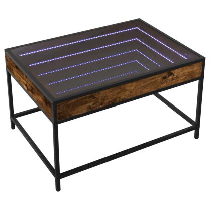 Маса за кафе с Infinity LED, опушен дъб, 70x50x41 см