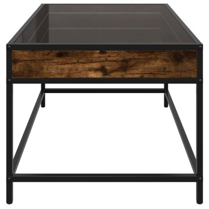 Маса за кафе с Infinity LED, опушен дъб, 70x50x41 см