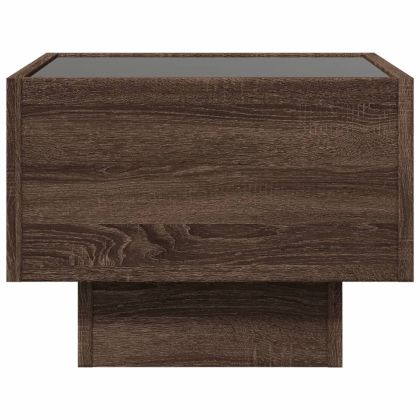 Нощна масичка с Infinity LED, кафяв дъб, 40x40x30 см
