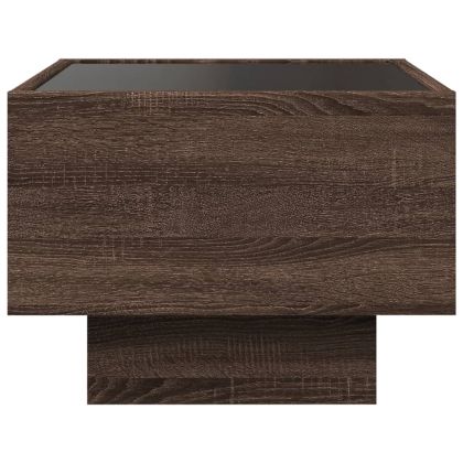 Нощна масичка с Infinity LED, кафяв дъб, 40x40x30 см