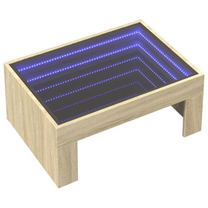 Маса за кафе с Infinity LED, сонома дъб, 70x50x30 см