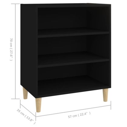 Бюфет черен 57x35x70 см инженерно дърво