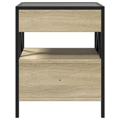 Нощна масичка с Infinity LED сонома дъб 40x40x51 см