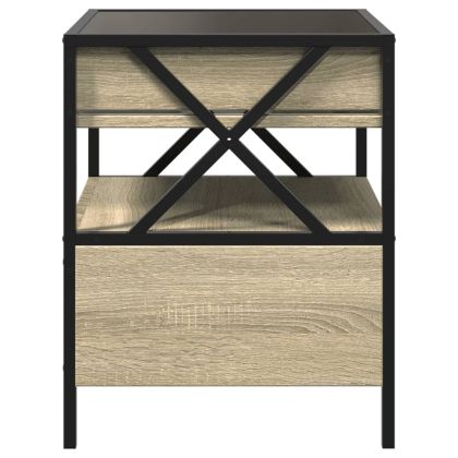 Нощна масичка с Infinity LED сонома дъб 40x40x51 см